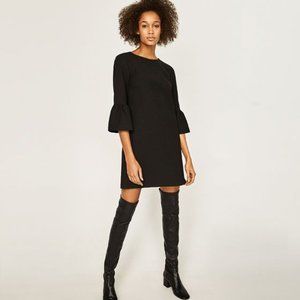 ZARA BLACK DRESS WITH FRILLED SLEEVES